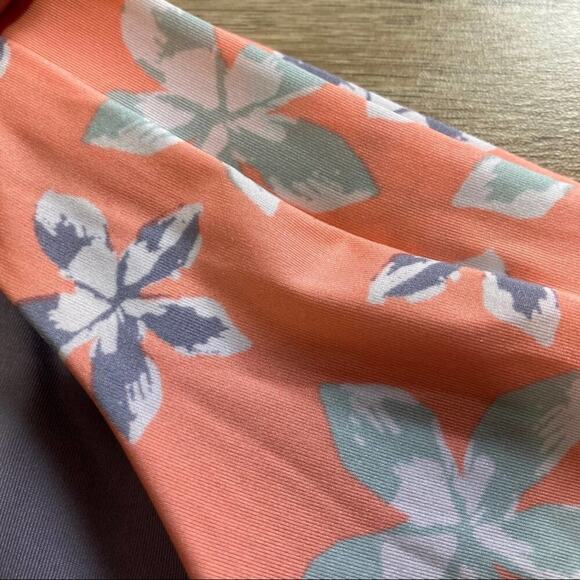 BECCA French Cut Bikini Bottom Peach Purple Floral Cheeky size M - Picture 3 of 9